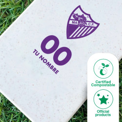Diseño Oficial de Funda Compostable del Málaga CF Escudo Morado